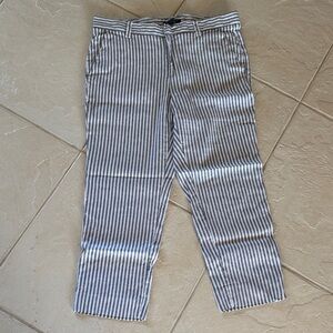 Banana Republic blue/grey and White Striped Chinos